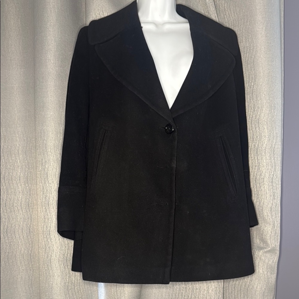 Burberry Black Pea Coat with Timeless Elegance